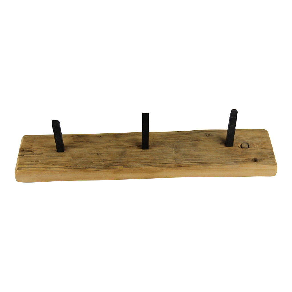 This multi coat hanger is perfect for small spaces, or to create a custom wall. Made with an authentic railway spike from the early 1900's, it can be mounted on any wall to hang coats, umbrellas, bags, hanging plants, etc. Mounting is easy - simply hang using the recess on the back. Its come with  a set of screws and plugs