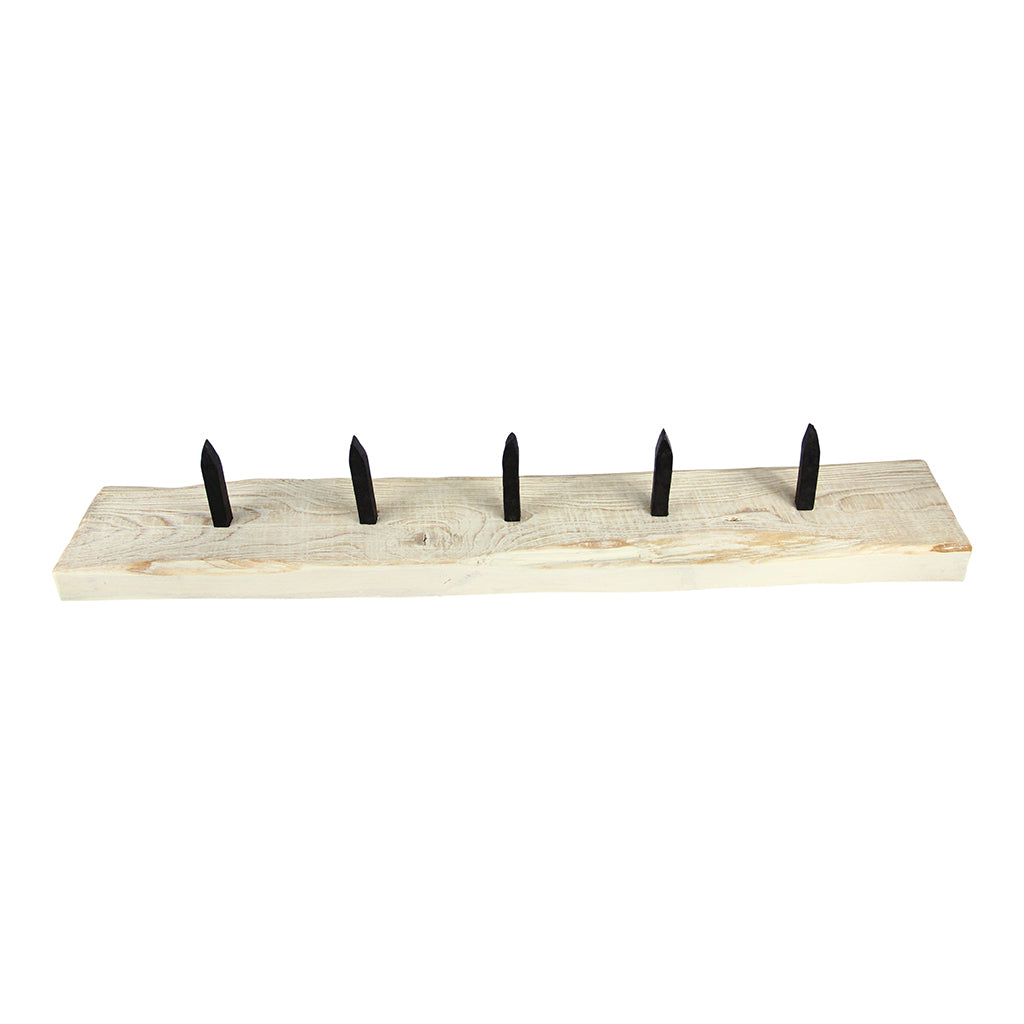 This multi coat hanger is perfect for small spaces, or to create a custom wall. Made with an authentic railway spike from the early 1900's, it can be mounted on any wall to hang coats, umbrellas, bags, hanging plants, etc. Mounting is easy - simply hang using the recess on the back. Its come with  a set of screws and plugs