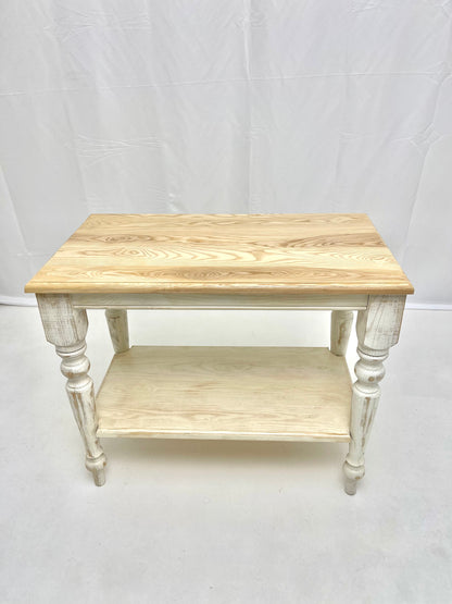 Oak & Post Farmhouse French Cottage Kitchen Island, Kitchen Island, Farmhouse Island, French cottage Island, Harvest Side Table, Rustic Table, Distress Table, Solid Wood Table, Handcrafted furniture