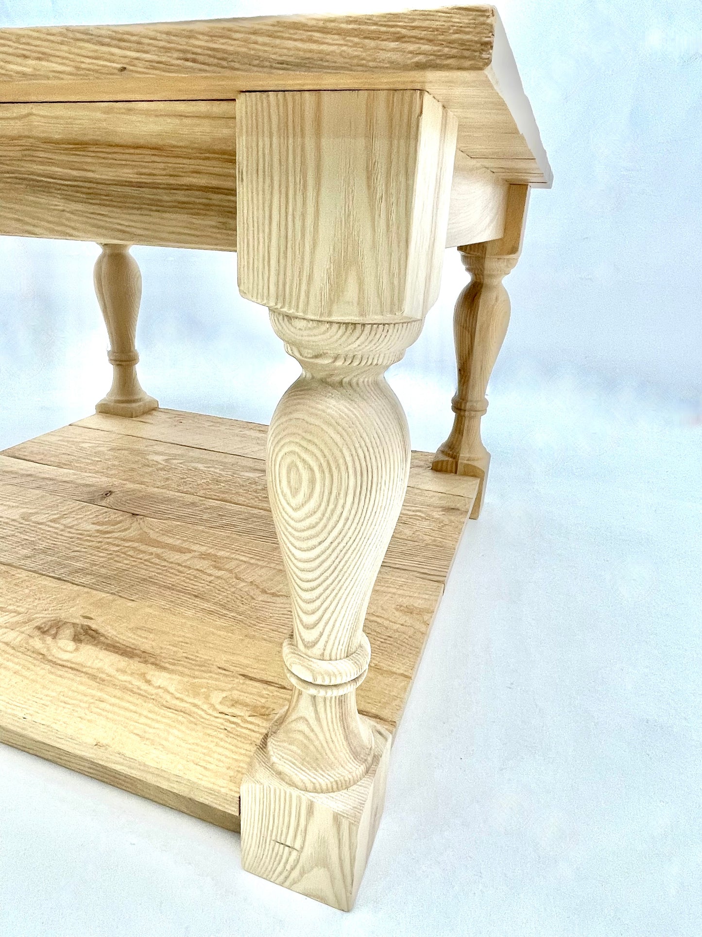 Oak & Post Farmhouse French Cottage Coffee Table, Farmhouse coffee table, chic, boho, vintage, farmhouse table,  French cottage furniture ,Harvest dining table, Rustic table, Distressed dining table, Handcrafted furniture,