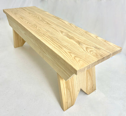 Oak & Post Farmhouse Vintage French Cottage Bench, Bench, wooden distress bench, bench for dining table, French cottage bench, farmhouse bench