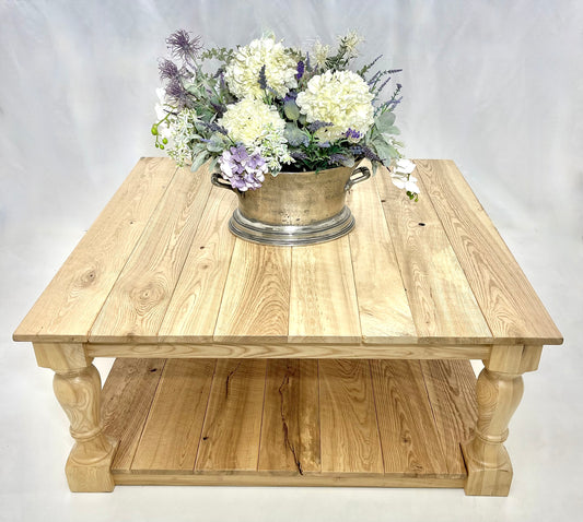 Oak & Post Farmhouse French Cottage Coffee Table, Farmhouse coffee table, chic, boho, vintage, farmhouse table,  French cottage furniture ,Harvest dining table, Rustic table, Distressed dining table, Handcrafted furniture,