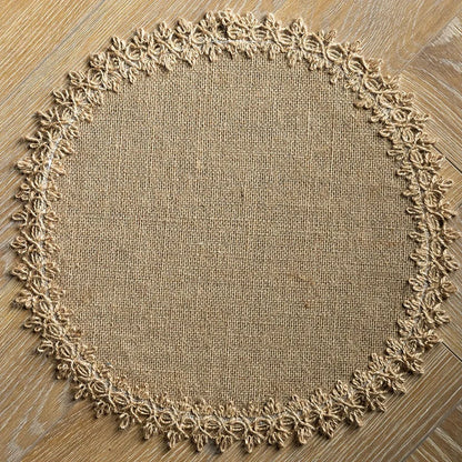 2 PCS Braided Jute Placemats - Heat Resistant Farmhouse Table Mats