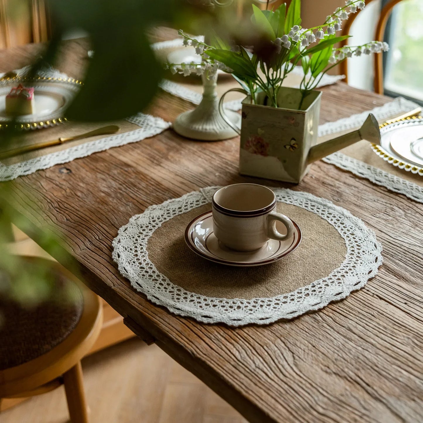 2 PCS Braided Jute Placemats - Heat Resistant Farmhouse Table Mats