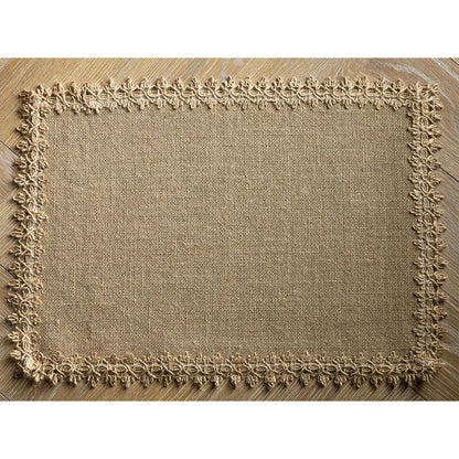 2 PCS Braided Jute Placemats - Heat Resistant Farmhouse Table Mats