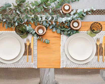 Farmhouse Placemats Set of 6 - Macrame Farmhouse Table Decor