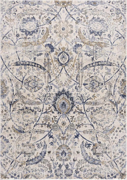 Hauteloom Erbacon Farmhouse Vintage Traditional Damask Area Rug