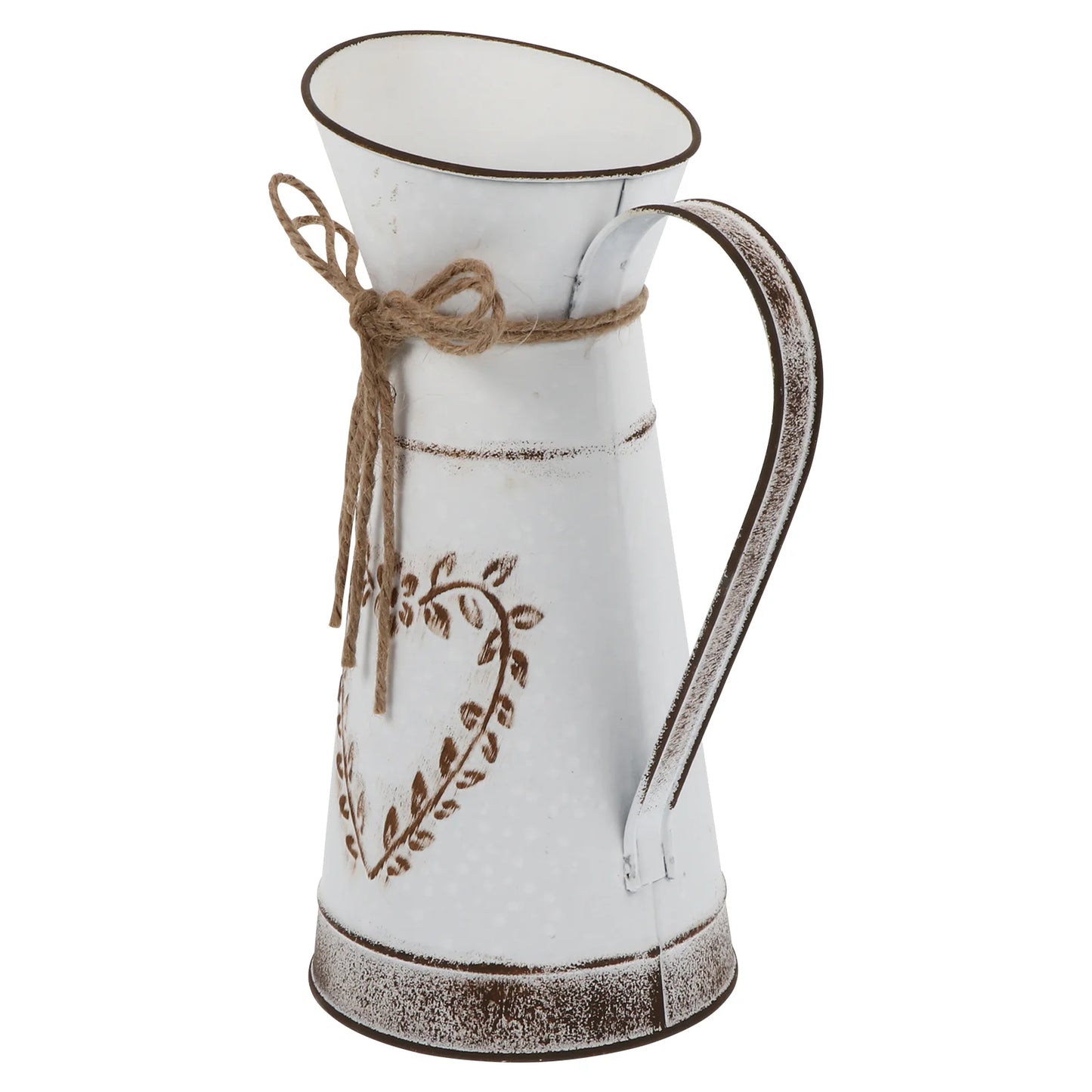 Farmhouse Rustic Galvanized Metal Vase - Flower Pitcher Jug