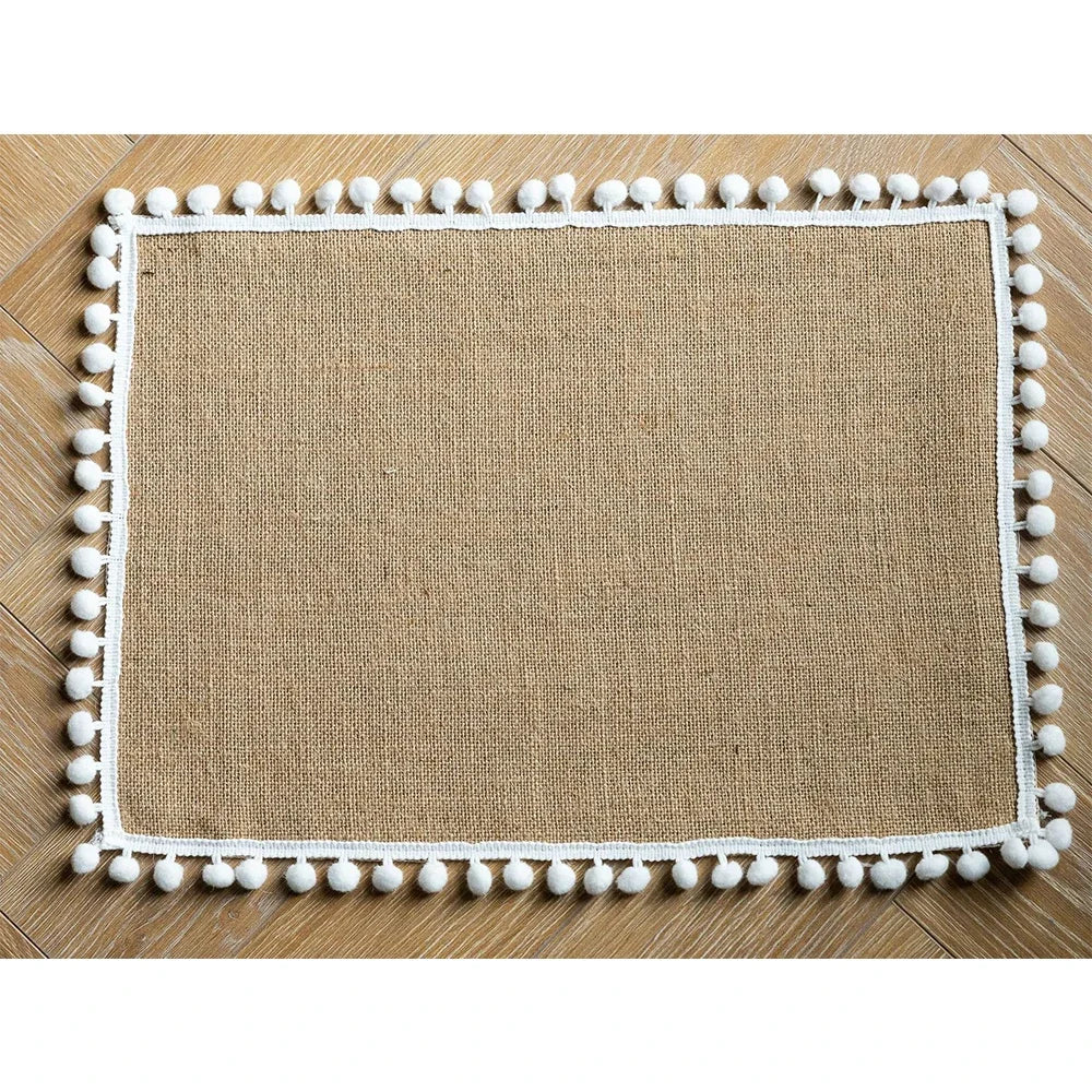 2 PCS Braided Jute Placemats - Heat Resistant Farmhouse Table Mats