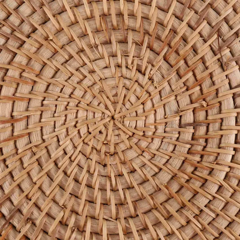 Handmade Round Natural Rattan Placemats (Set of 3)