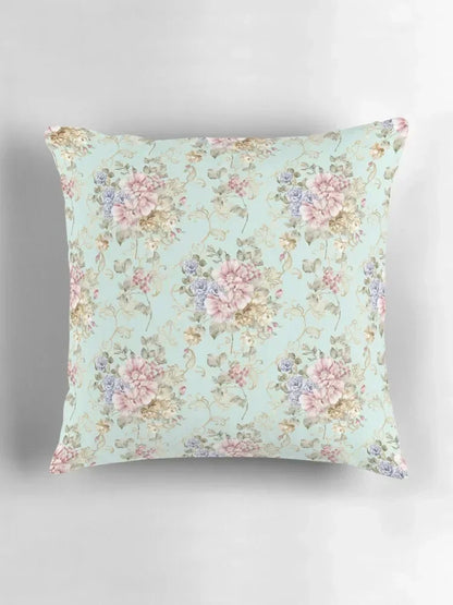 Shabby Chic Pink Floral Farmhouse Throw Pillow Cover