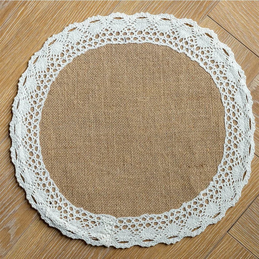 2 PCS Braided Jute Placemats - Heat Resistant Farmhouse Table Mats