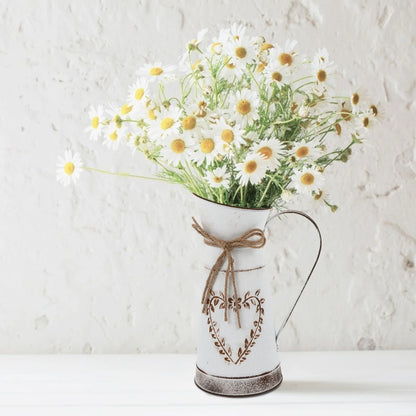 Farmhouse Rustic Galvanized Metal Vase - Flower Pitcher Jug