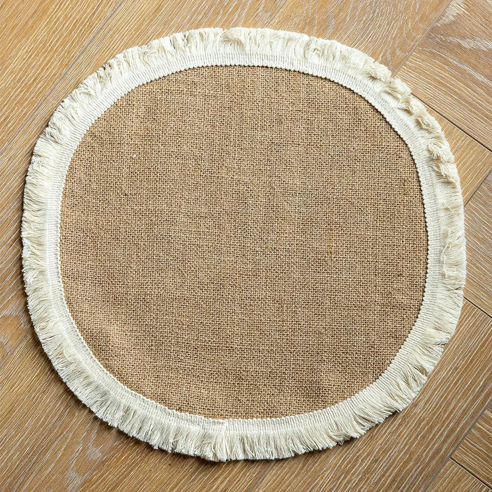 2 PCS Braided Jute Placemats - Heat Resistant Farmhouse Table Mats