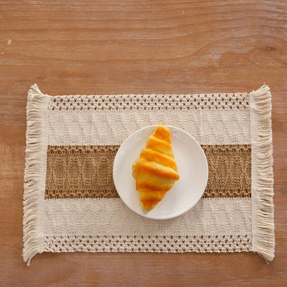 Farmhouse Placemats Set of 6 - Macrame Farmhouse Table Decor