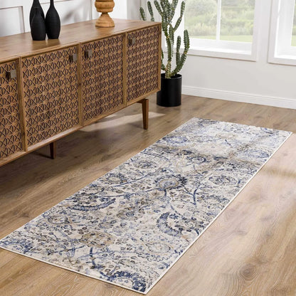 Hauteloom Erbacon Farmhouse Vintage Traditional Damask Area Rug