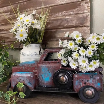 Vintage Farmhouse Truck Planter - Rustic Flower and Succulent Holder