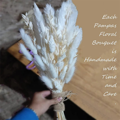 White Pampas Grass Decor - 50 Pcs Farmhouse Wedding & Home Decoration