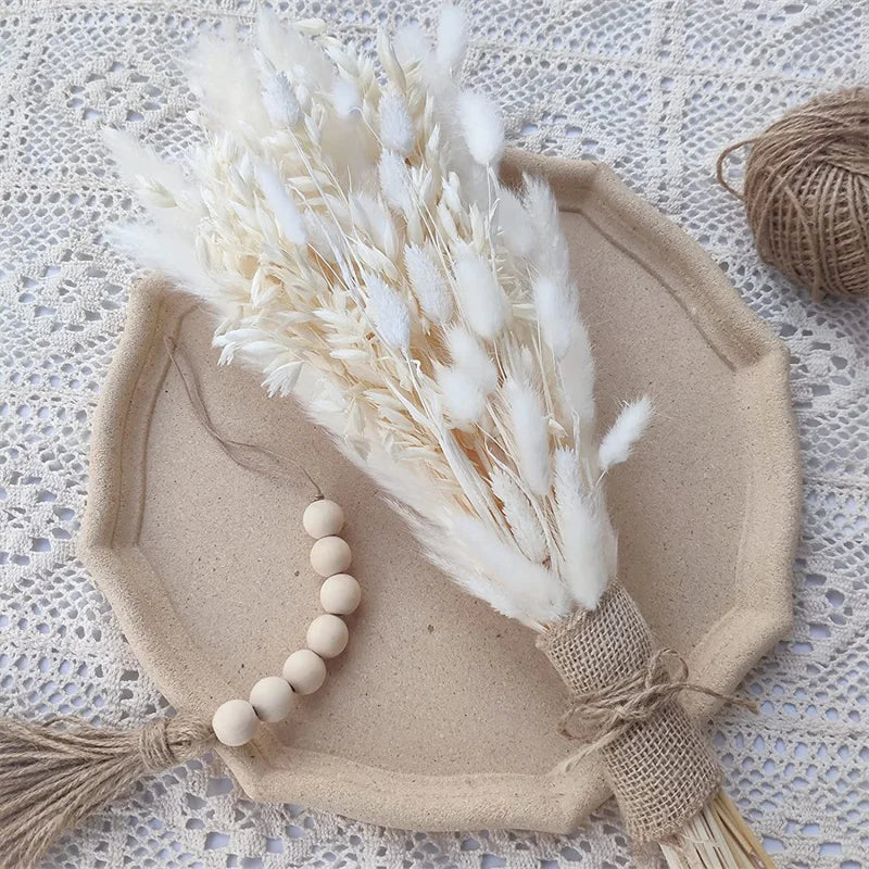 White Pampas Grass Decor - 50 Pcs Farmhouse Wedding & Home Decoration