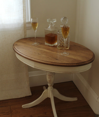 This French cottage style coffee table is hand crafted by Canadian Amish/Mennonite craftsman. Made out of reclaimed ,rustic, natural Canadian hardwood ash. This timeless vintage design combine new and old style. Unique wire brushed ,distressed and organic finish it is easy to maintain and is our statement that we are supporting natural wood beauty.