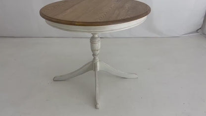 Oak & Post Round French Country Farmhouse End Table