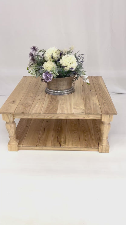 Oak & Post Farmhouse French Cottage Coffee Table, Farmhouse coffee table, chic, boho, vintage, farmhouse table,  French cottage furniture ,Harvest dining table, Rustic table, Distressed dining table, Handcrafted furniture,